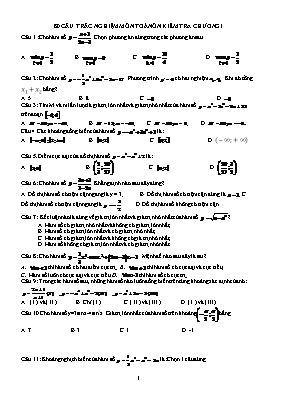 80 câu trắc nghiệm môn Toán ôn kiểm tra chương I